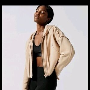 Alo Yoga Putty cropped Cruiser Zip Hoodie